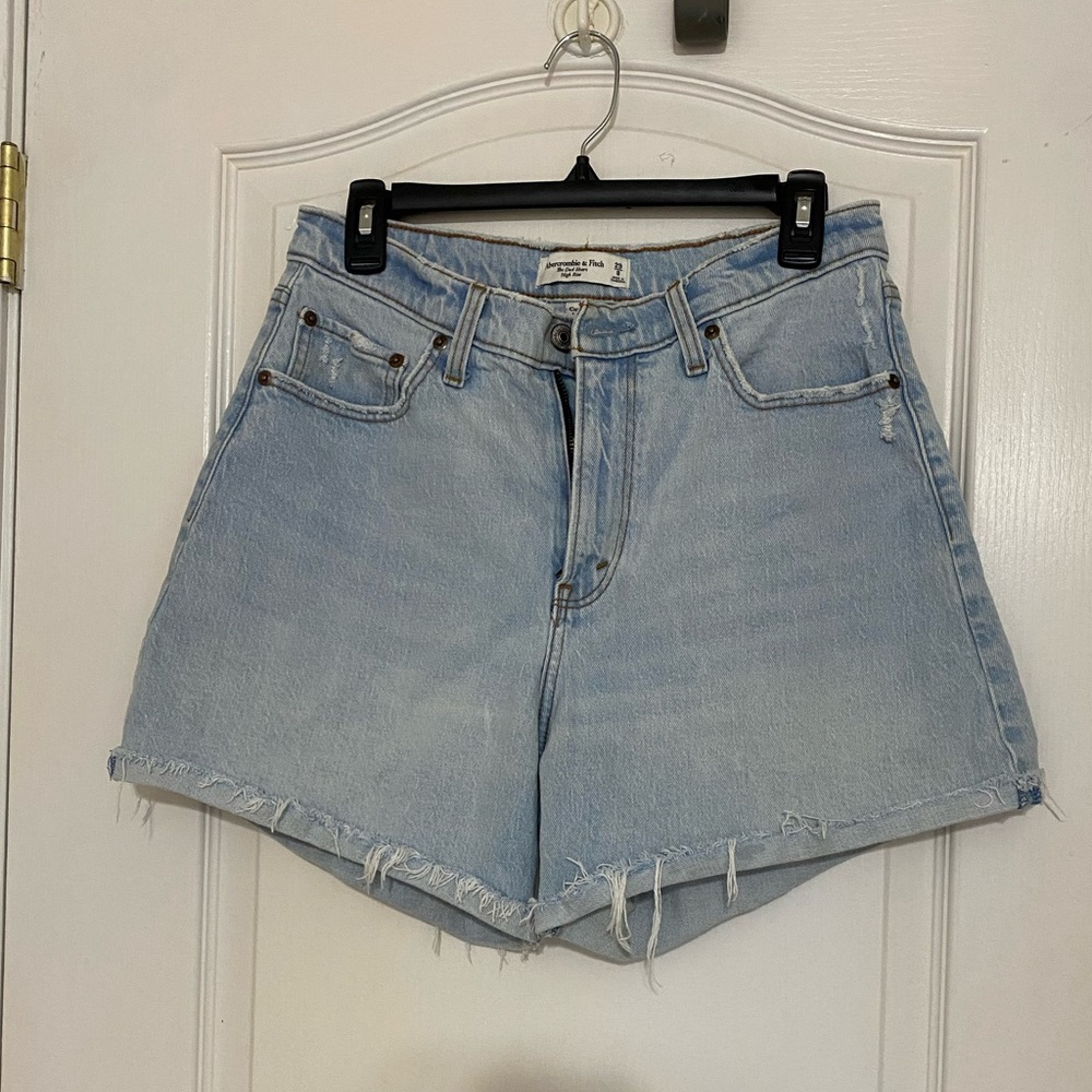 Abercrombie The Dad Short high rise jean shorts